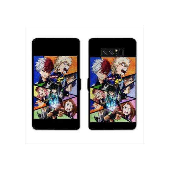 RV Housse cuir portefeuille Samsung Galaxy S10e Manga My hero academia noir