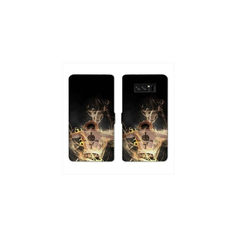RV Housse cuir portefeuille Samsung Galaxy S10e Manga One Piece Ace noir