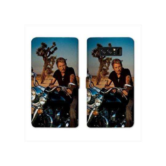 RV Housse cuir portefeuille Samsung Galaxy S10e Johnny Hallyday Moto