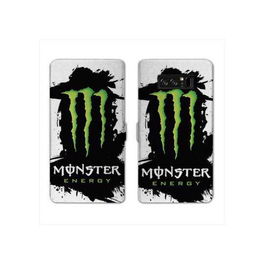 RV Housse cuir portefeuille Samsung Galaxy S10e Monster Energy tache