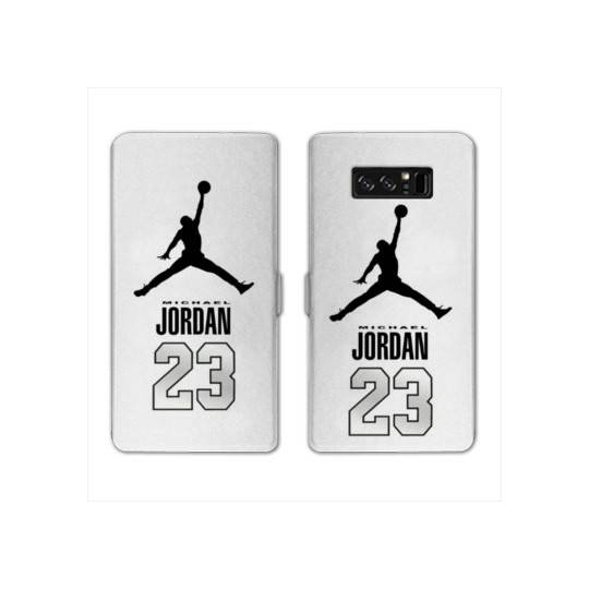 RV Housse cuir portefeuille Samsung Galaxy S10e Jordan 23 Blanc