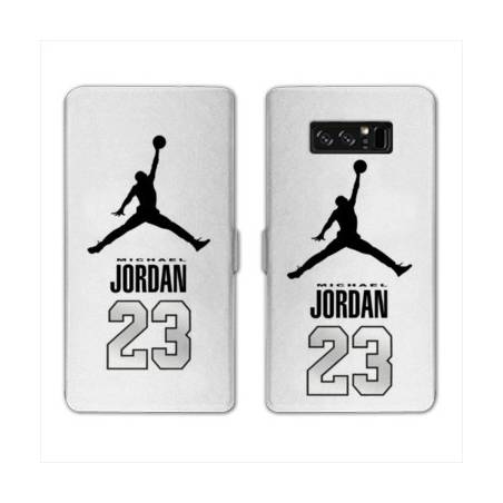 RV Housse cuir portefeuille Samsung Galaxy S10e Jordan 23 Blanc