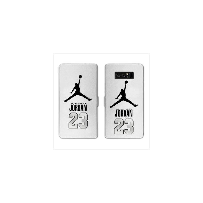RV Housse cuir portefeuille Samsung Galaxy S10e Jordan 23 Blanc