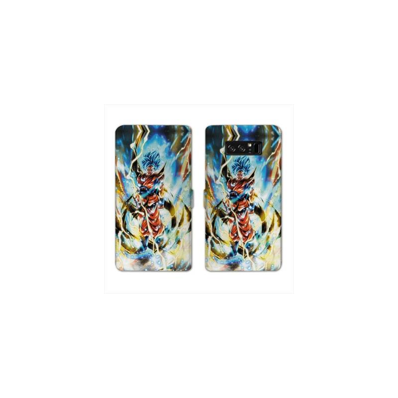 RV Housse cuir portefeuille Samsung Galaxy S10 PLUS Manga Dragon Ball Sangoku Blanc