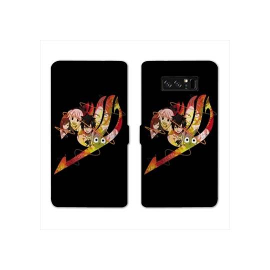 RV Housse cuir portefeuille Samsung Galaxy S10 PLUS Manga Fairy Tail Logo Noir