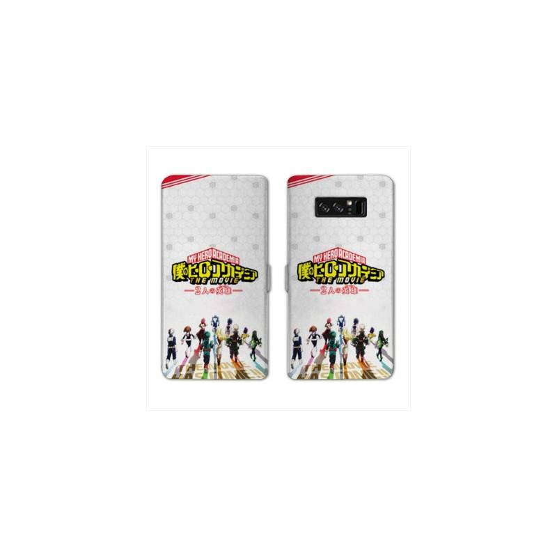 RV Housse cuir portefeuille Samsung Galaxy S10 PLUS Manga My hero academia blanc