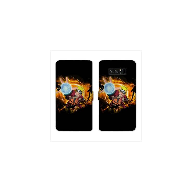 RV Housse cuir portefeuille Samsung Galaxy S10 PLUS Manga Naruto noir