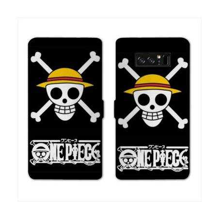 RV Housse cuir portefeuille Samsung Galaxy S10 PLUS Manga One Piece tete de mort