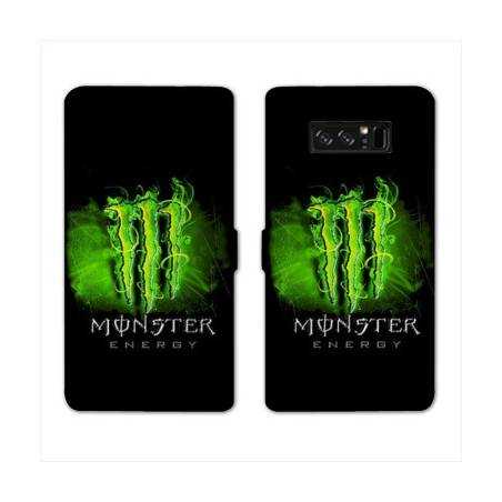 RV Housse cuir portefeuille Samsung Galaxy S10 PLUS Monster Energy Vert