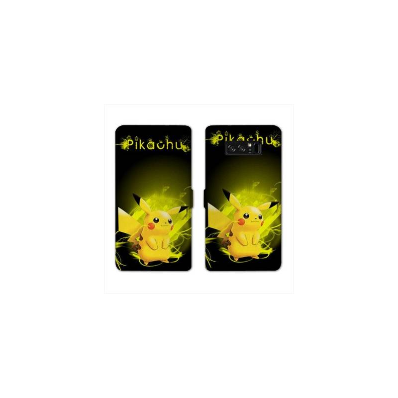 RV Housse cuir portefeuille Samsung Galaxy S10 PLUS Pokemon Pikachu eclair