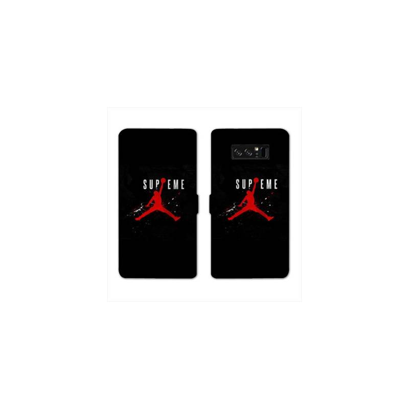 RV Housse cuir portefeuille Samsung Galaxy S10 PLUS Jordan Supreme Noir