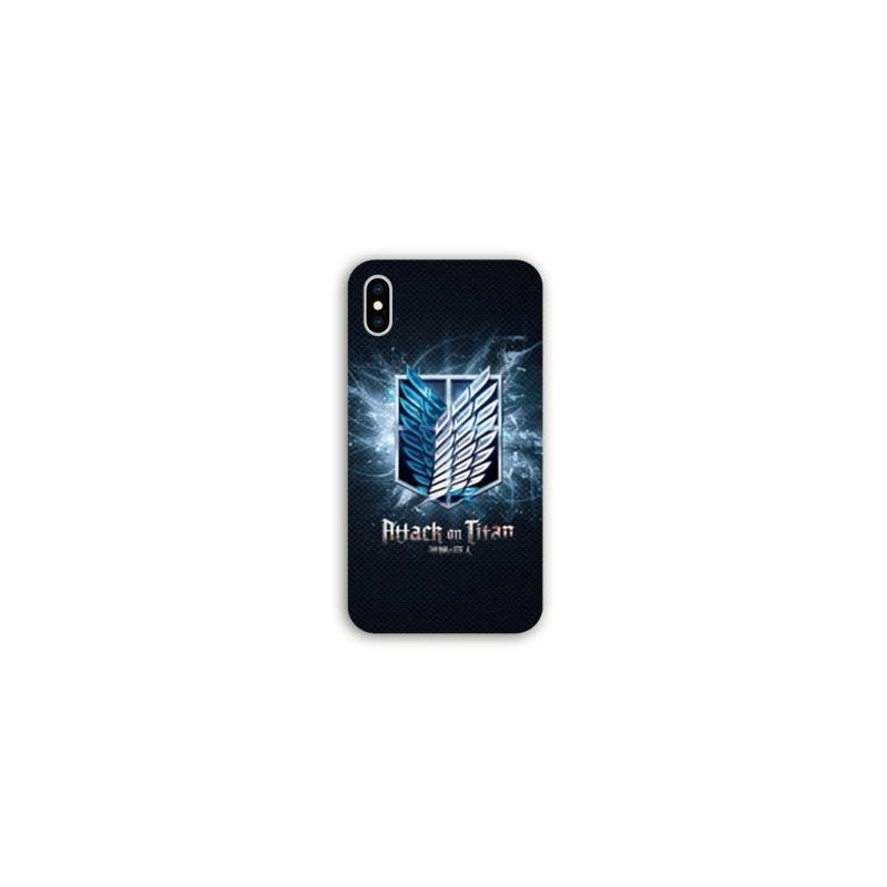 Coque Iphone X / XS Manga Attaque titans noir
