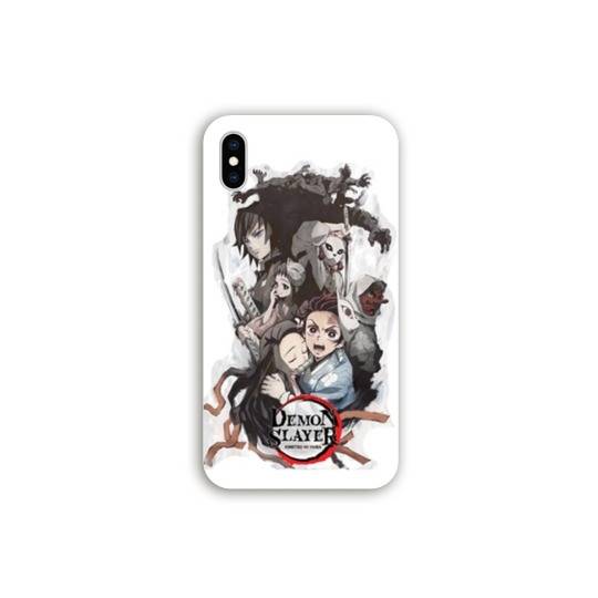 Coque Iphone X / XS Manga Damon Slayer Blanc