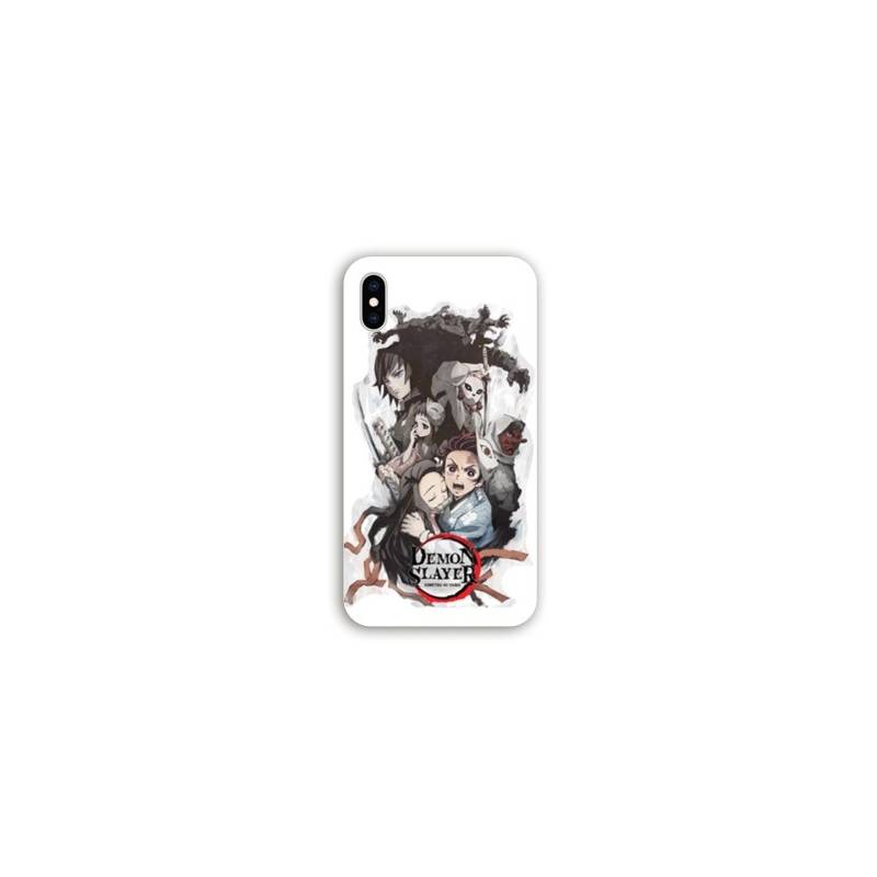 Coque Iphone X / XS Manga Damon Slayer Blanc