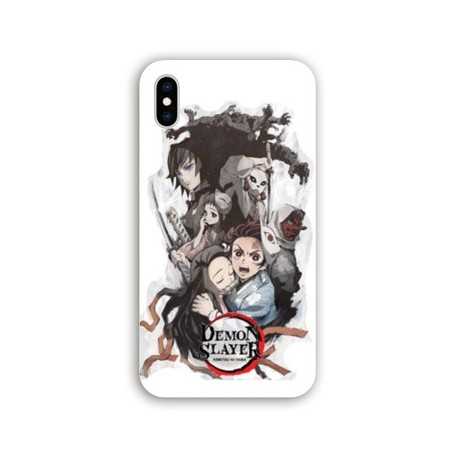 Coque Iphone XR Manga Damon Slayer Blanc