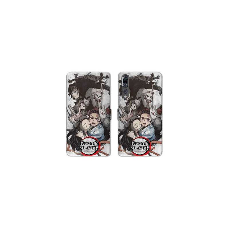 RV Housse cuir portefeuille Huawei P30 PRO Manga Demon Slayer Blanc
