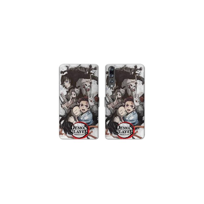 RV Housse cuir portefeuille Huawei P30 PRO Manga Demon Slayer Blanc