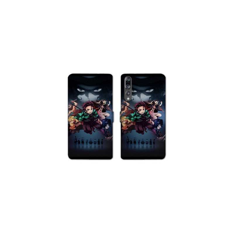 RV Housse cuir portefeuille Huawei P30 PRO Manga Demon Slayer Noir