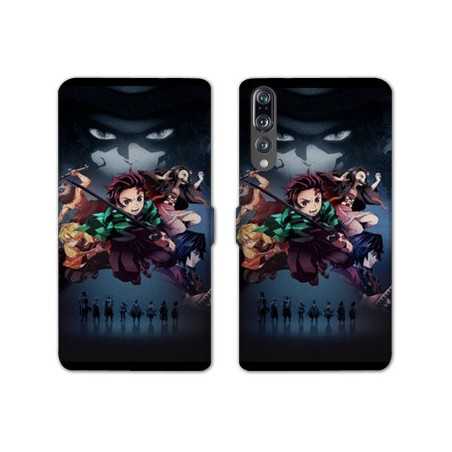 RV Housse cuir portefeuille Huawei P30 PRO Manga Demon Slayer Noir