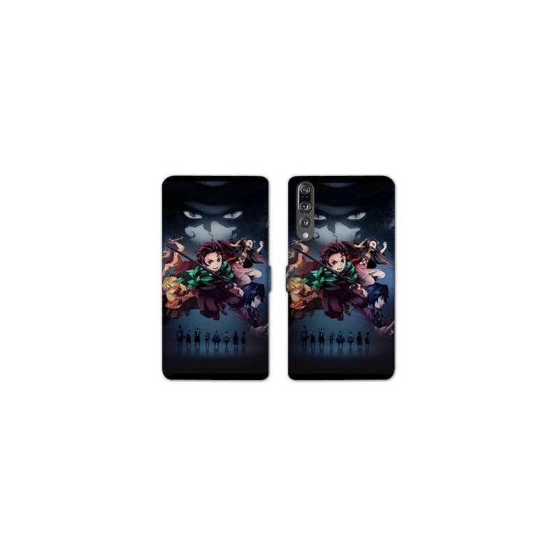 RV Housse cuir portefeuille Huawei P30 PRO Manga Demon Slayer Noir