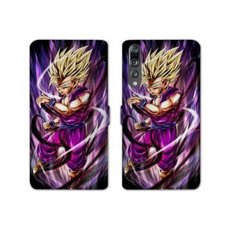 RV Housse cuir portefeuille Huawei P30 PRO Manga Dragon Ball Sangohan violet
