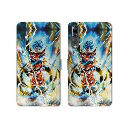 RV Housse cuir portefeuille Huawei P30 PRO Manga Dragon Ball Sangoku Blanc