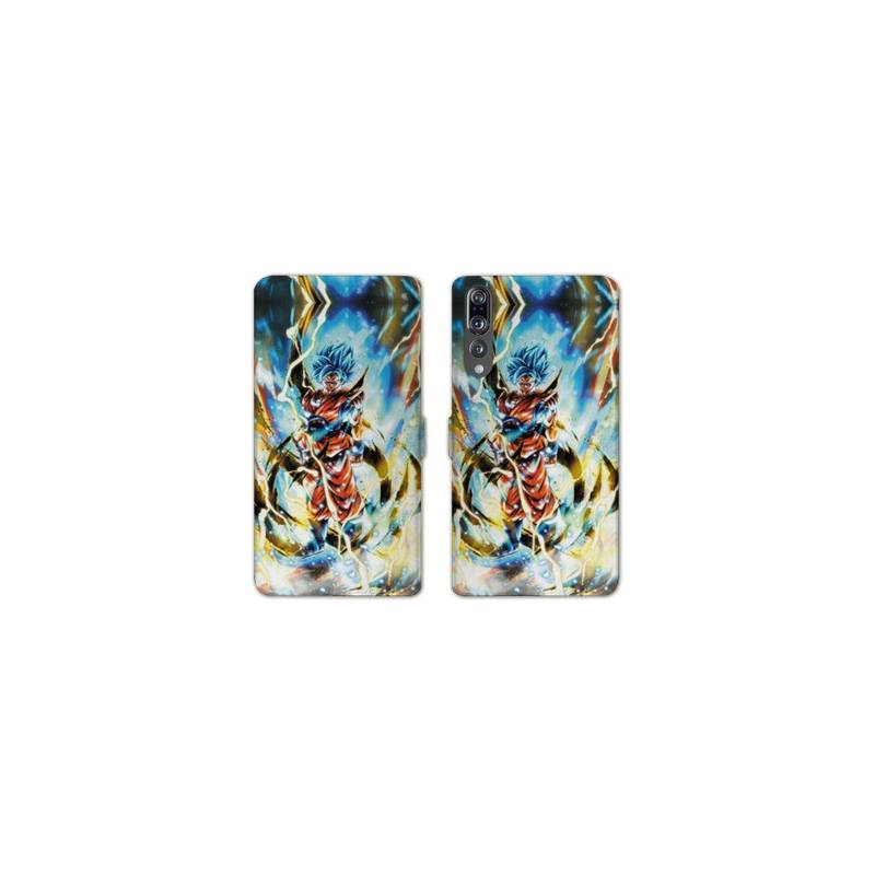 RV Housse cuir portefeuille Huawei P30 PRO Manga Dragon Ball Sangoku Blanc