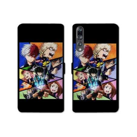 RV Housse cuir portefeuille Huawei P30 PRO Manga My hero academia noir