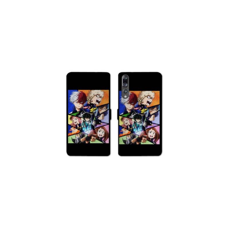 RV Housse cuir portefeuille Huawei P30 PRO Manga My hero academia noir