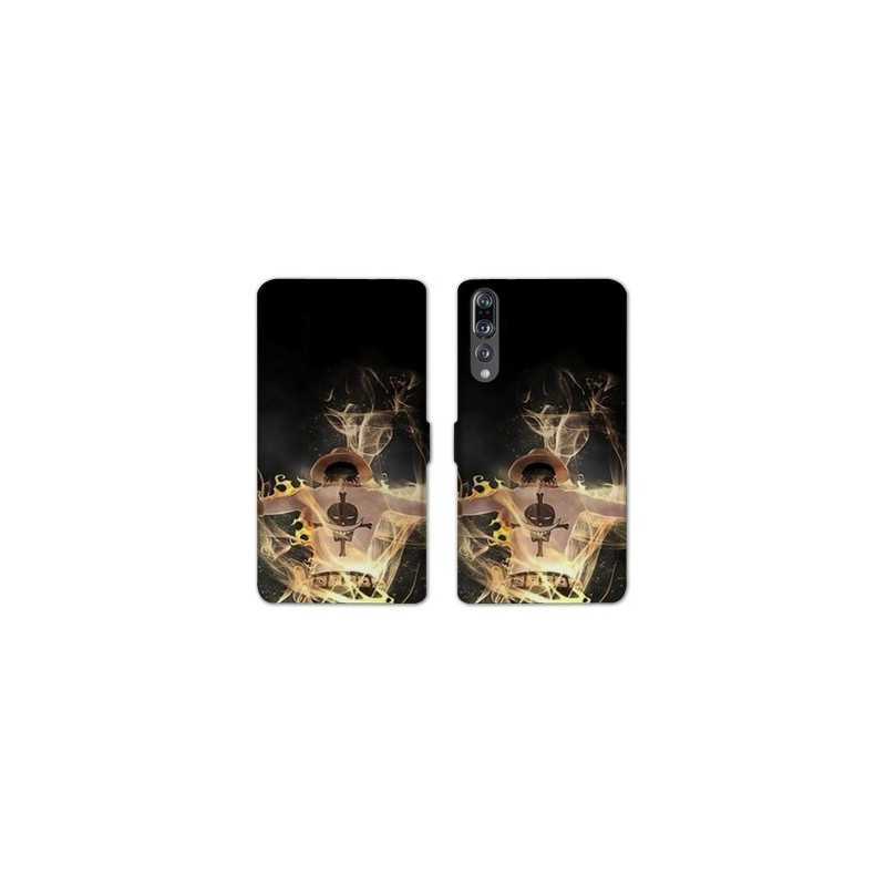 RV Housse cuir portefeuille Huawei P30 PRO Manga One Piece Ace noir