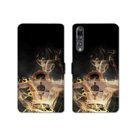 RV Housse cuir portefeuille Huawei P30 PRO Manga One Piece Ace noir