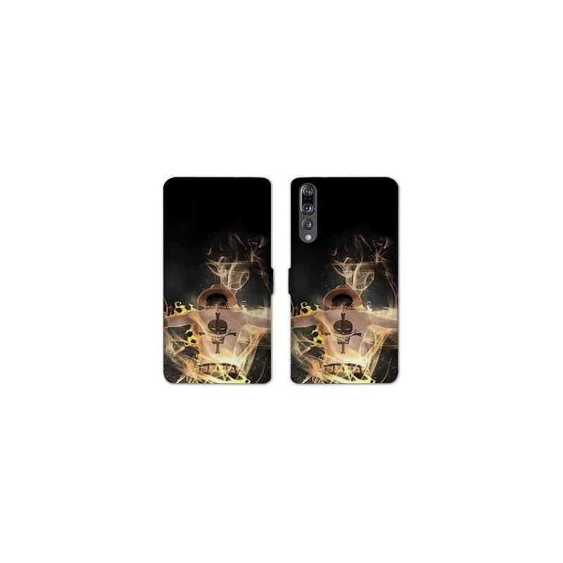 RV Housse cuir portefeuille Huawei P30 PRO Manga One Piece Ace noir