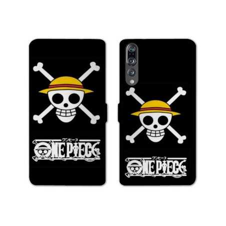 RV Housse cuir portefeuille Huawei P30 PRO Manga One Piece tete de mort