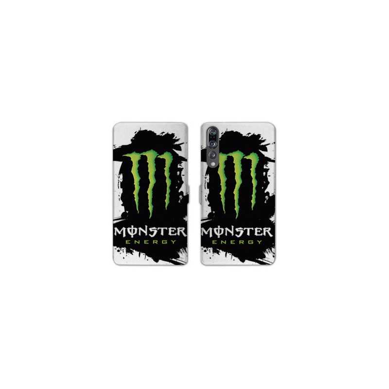 RV Housse cuir portefeuille Huawei P30 PRO Monster Energy tache