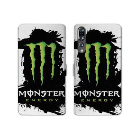 RV Housse cuir portefeuille Huawei P30 PRO Monster Energy tache