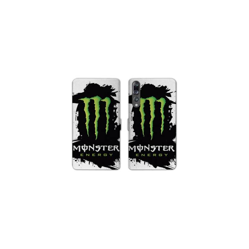 RV Housse cuir portefeuille Huawei P30 PRO Monster Energy tache