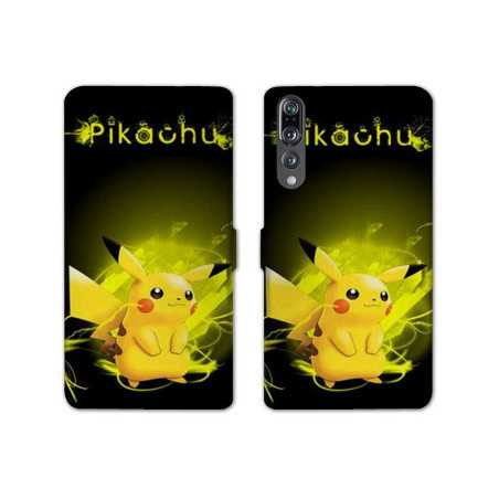 RV Housse cuir portefeuille Huawei P30 PRO Pokemon Pikachu eclair