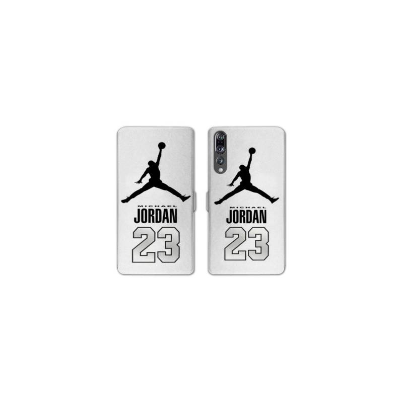 RV Housse cuir portefeuille Huawei P30 PRO Jordan 23 Blanc