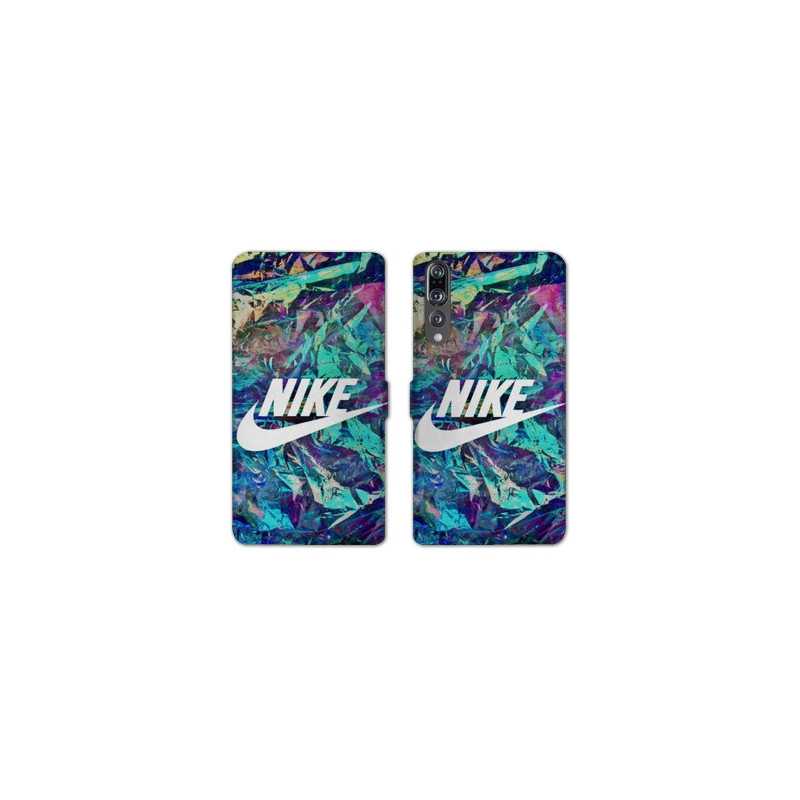 RV Housse cuir portefeuille Huawei P30 PRO Nike Turquoise