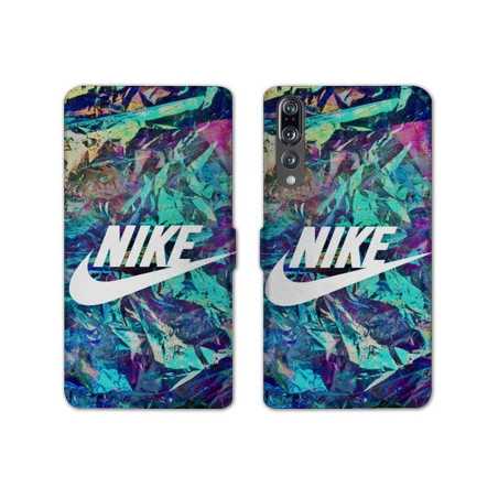 RV Housse cuir portefeuille Huawei P30 PRO Nike Turquoise