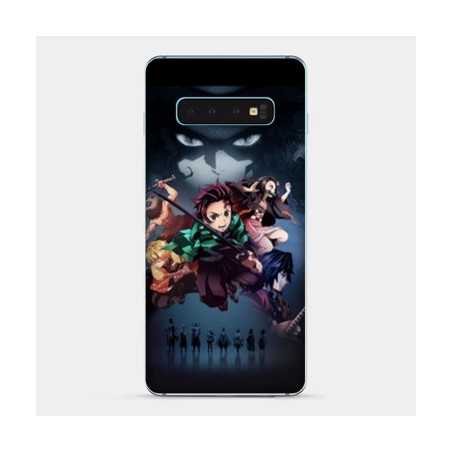 Coque Samsung Galaxy S10 Manga Demon Slayer Noir