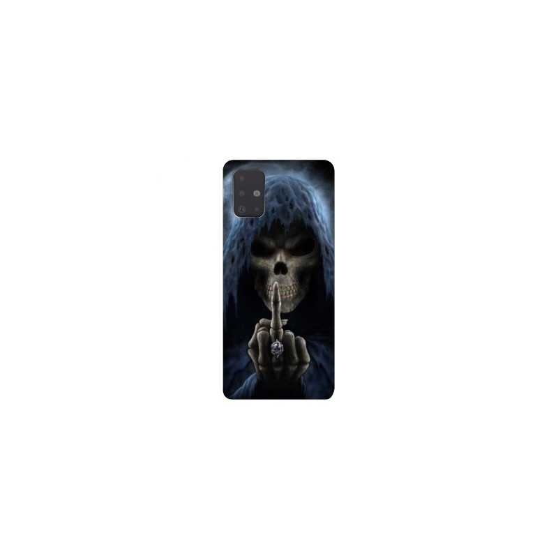 Coque pour Samsung Galaxy A51 tete de mort Doigt