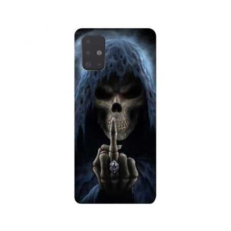 Coque pour Samsung Galaxy A51 tete de mort Doigt