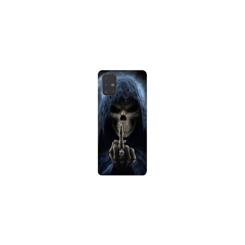 Coque pour Samsung Galaxy A51 tete de mort Doigt