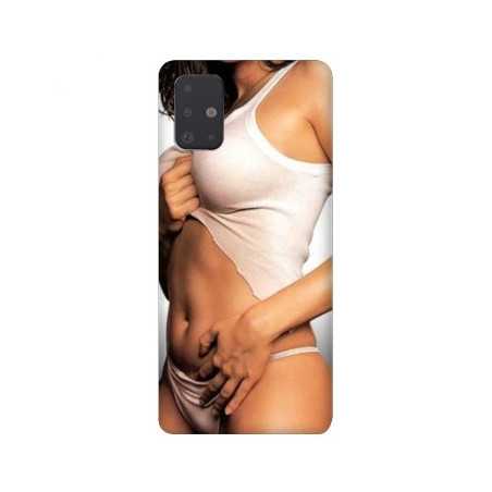 Coque pour Samsung Galaxy A51 Sexy tee shirt blanc