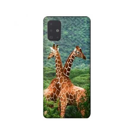 Coque pour Samsung Galaxy A51 savane Girafe Duo