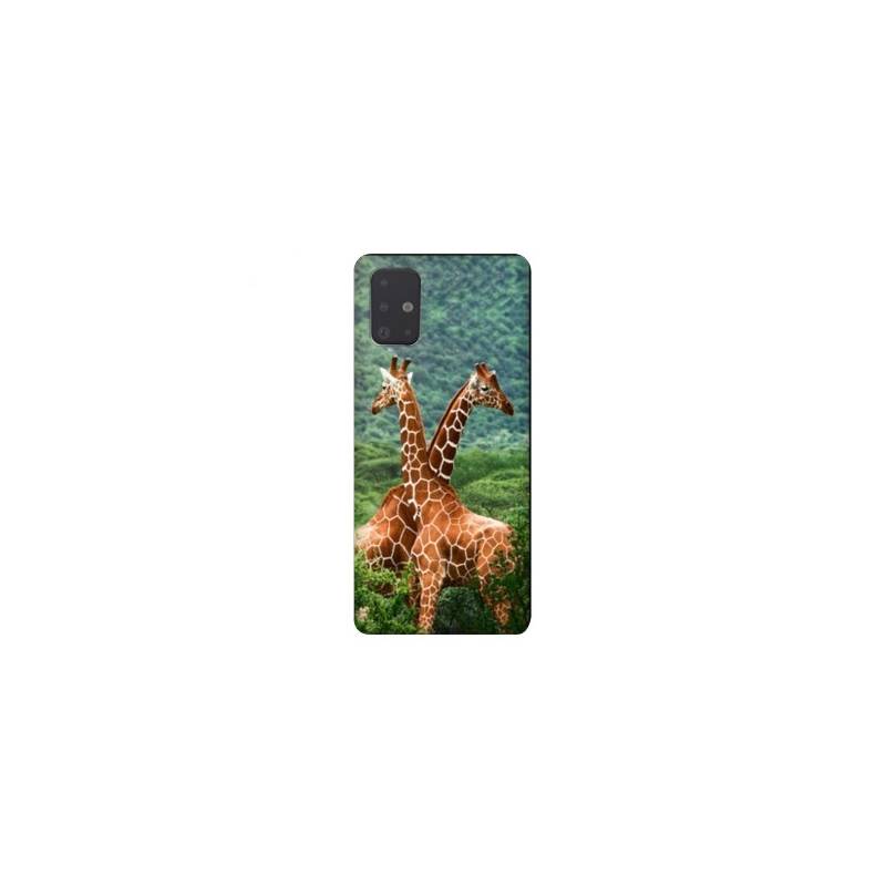 Coque pour Samsung Galaxy A51 savane Girafe Duo