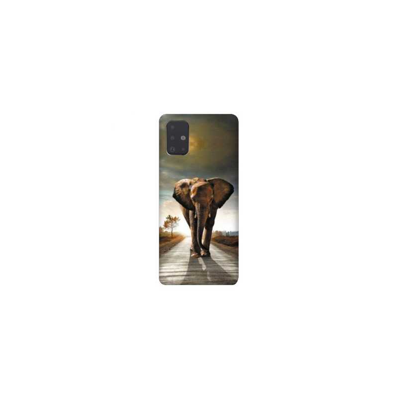 Coque pour Samsung Galaxy A51 savane Elephant route