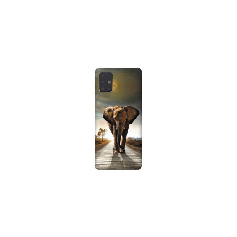 Coque pour Samsung Galaxy A51 savane Elephant route