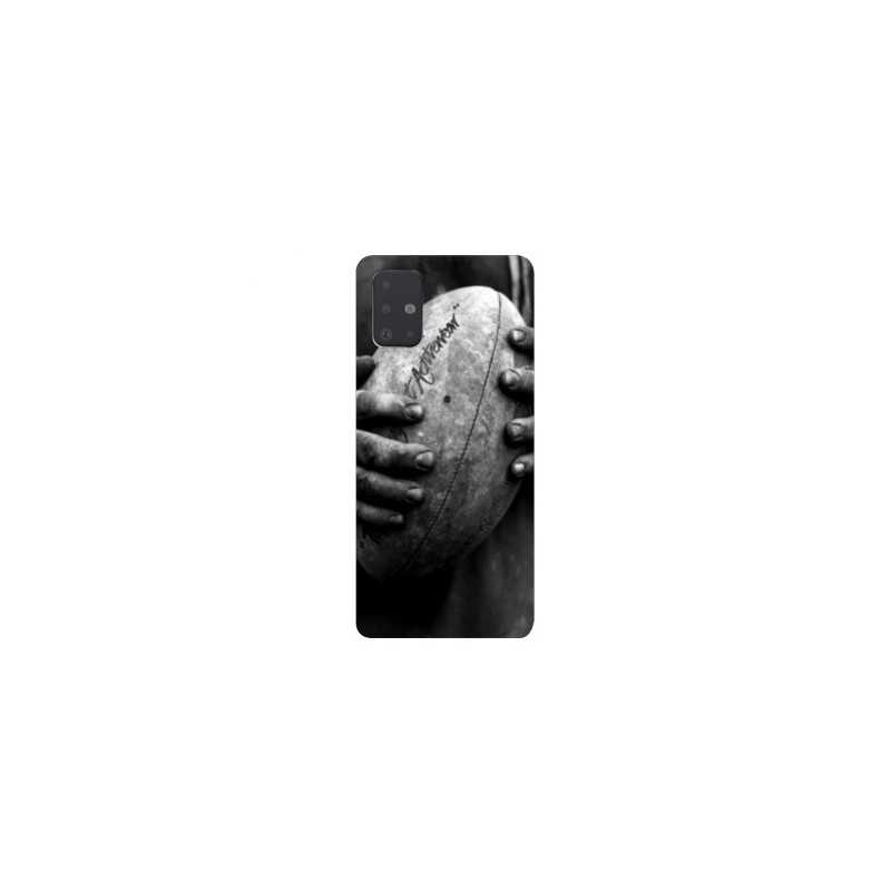 Coque pour Samsung Galaxy A51 Rugby ballon vintage